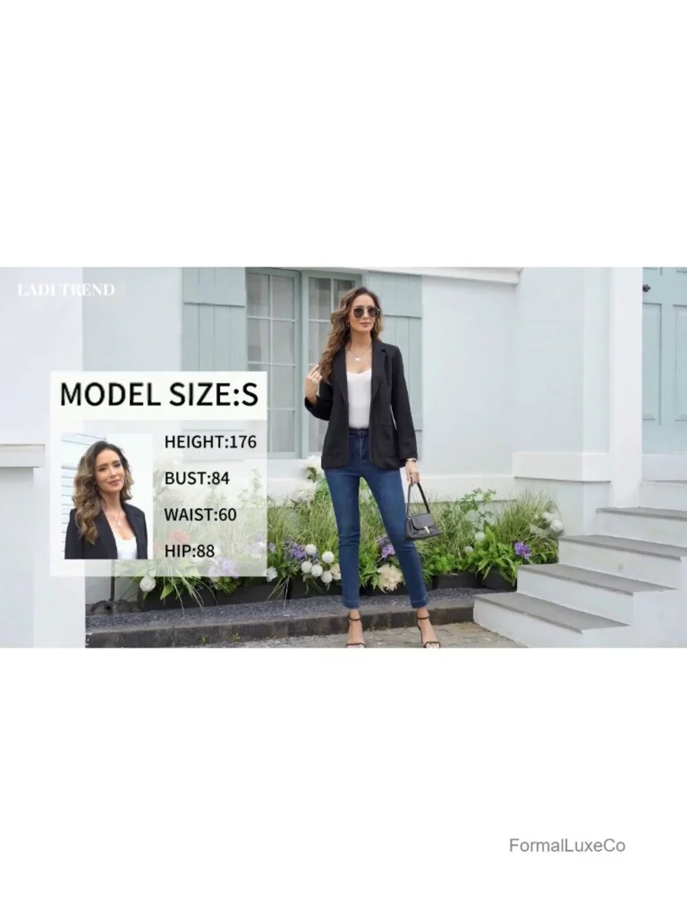 Long Sleeve Button Front Blazer Notch Lapel Casual Work Office Suit Jackets